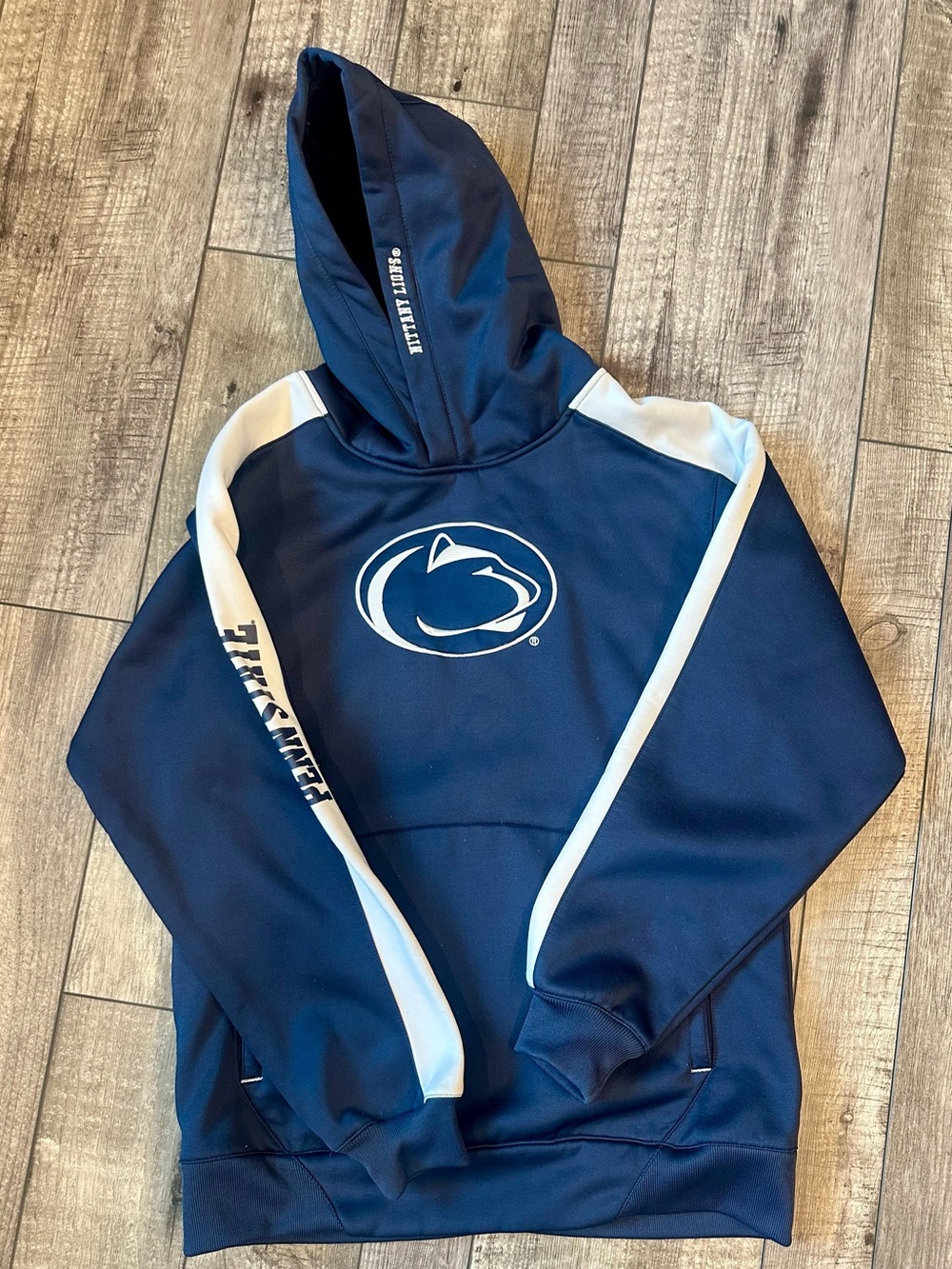 Youth Navy & White PENN STATE Hooded Pullover